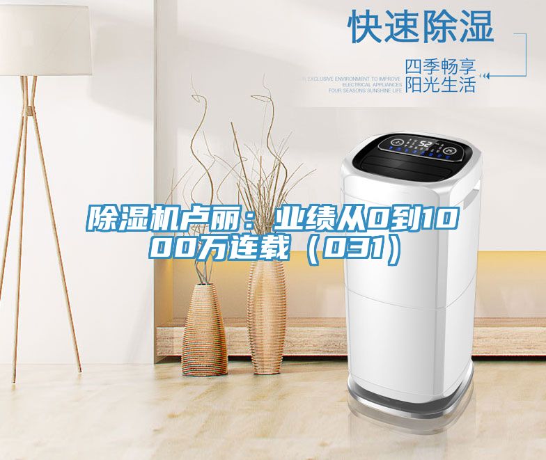 除濕機盧麗:業績從0到1000萬連載(031)